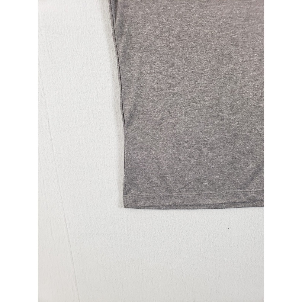 Alfant Men Henley Shirts L Gray Short Sleeve Pullover Stretched Logo Casual - Picture 4 of 16